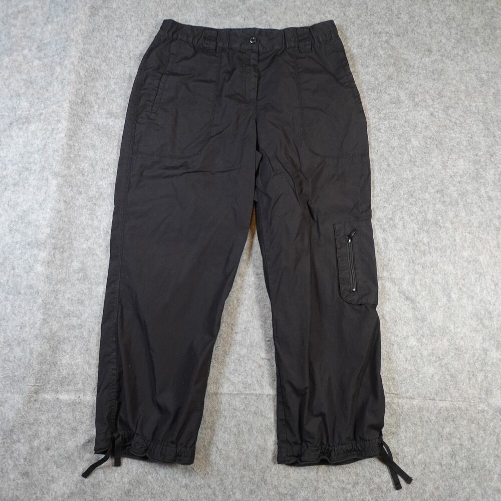 J. Jill Pants Womens 8 Cargo Ankle Black Casual Straight‎ Leg